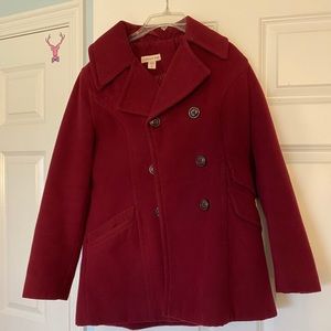 Red Coldwater Creek Pea Coat